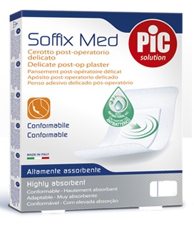 CEROTTO PIC SOFFIX MED IN TNT CON TAMPONE CENTRALE ASSORBENTE STERILE MONOUSO 30X10 CM STERILI ANTIBATTERICO 3 PEZZI - dottorbianchi.it
