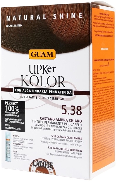 GUAM UPKER KOLOR TINTA CAPELLI 5,38 CASTANO AMBRA CHIARO CON ALGA UNDARIA PINNATIFIDA - dottorbianchi.it
