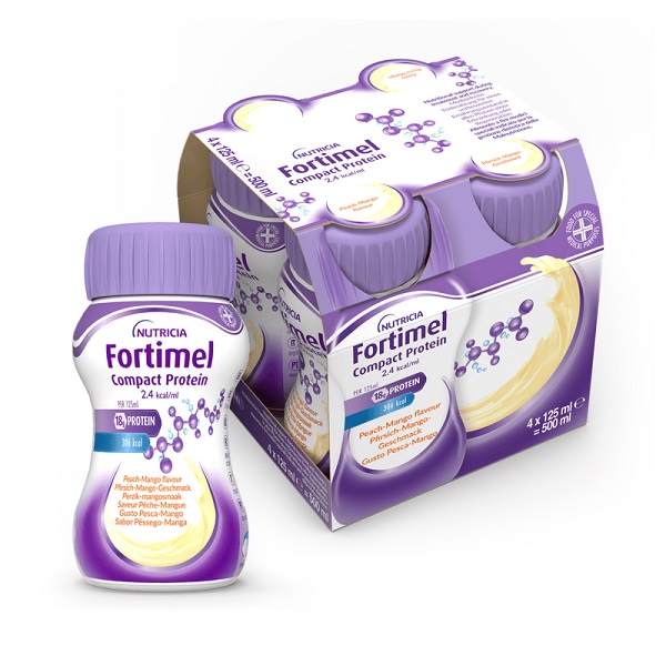 NUTRICIA FORTIMEL COMPACT PROTEIN GUSTO PESCA E MANGO 4 BOTTIGLIE DA 125 ML - dottorbianchi.it