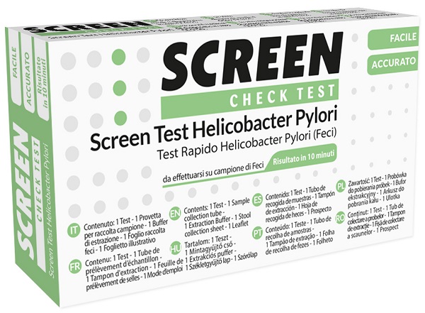 TEST RAPIDO PER L'INDIVIDUAZIONE DEGLI ANTIGENI HELICOBACTER PYLORI NELLE FECI UMANE SCREEN CHECK TEST HELICOBACTER/PYLORI - dottorbianchi.it