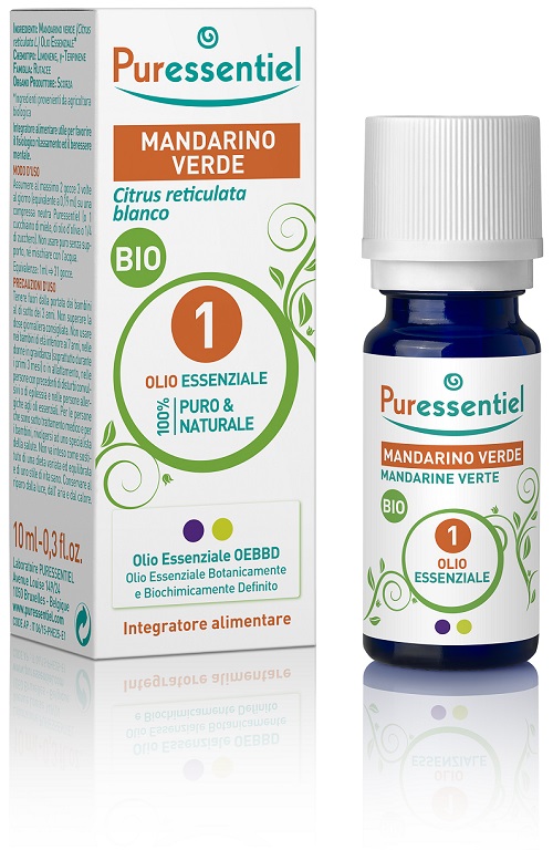 PURESSENTIEL MANDARINO VERDE OLIO ESSENZIALE BIO 10 ML - dottorbianchi.it