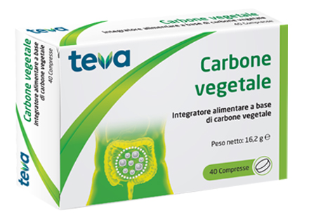 CARBONE VEGETALE TEVA 40 COMPRESSE 16,2 G - dottorbianchi.it