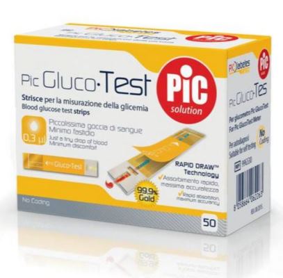 STRISCE MISURAZIONE GLICEMIA PIC GLUCOTEST 50 PEZZI - dottorbianchi.it