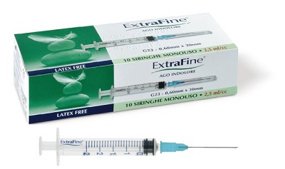 SIRINGA IPODERMICA EXTRAFINE 2,5 CC G23 0,60X30 10 PEZZI - dottorbianchi.it