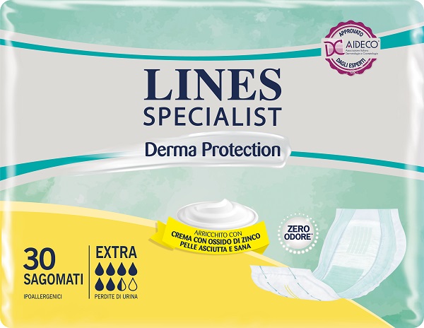 LINES SPECIALIST DERM PANNOLONE SAGOMATO EXTRA 30 PEZZI - dottorbianchi.it