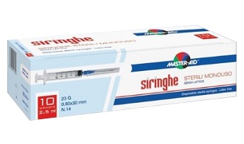SIRINGA PER VENIPUNTURA MASTER-AID 2,5 ML 10 GAUGE 23 PEZZI - dottorbianchi.it