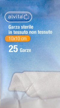 ALVITA GARZA STERILE IN TESSUTO NON TESSUTO 10X10CM 25 PEZZI - dottorbianchi.it