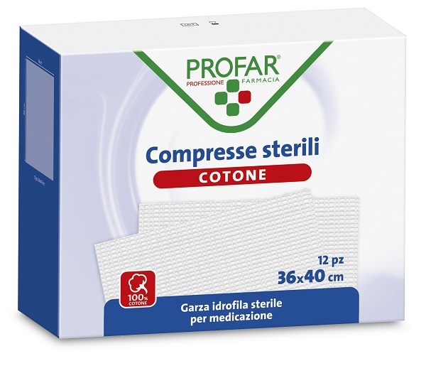 COMPRESSE IN COTONE 12 PEZZI 36 X 40 CM PROFAR - dottorbianchi.it