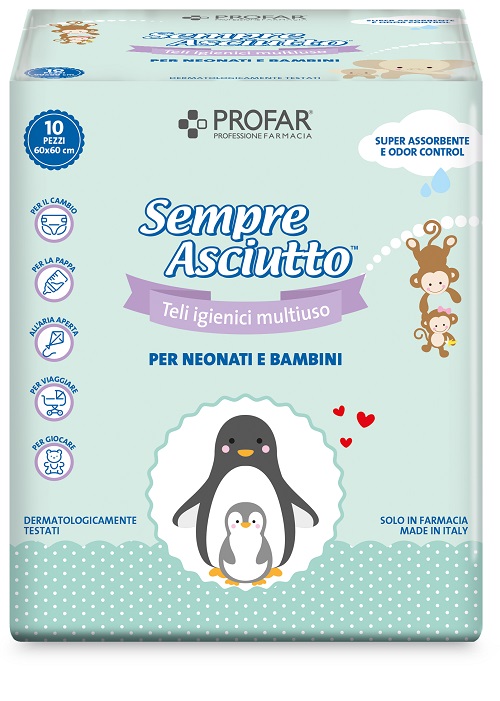 SEMPRE ASCIUTTO TELI IGIENICI MULTIUSO 10 PEZZI PROFAR - dottorbianchi.it