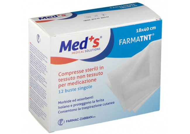 GARZA COMPRESSA MEDS TESSUTO NON TESSUTO 18X40CM 12 PEZZI SSR - dottorbianchi.it