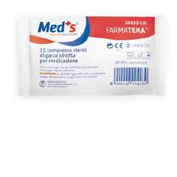 GARZA COMPRESSA IDROFILA MEDS FARMATEXA 12/8 10X10CM 25 PEZZI - dottorbianchi.it