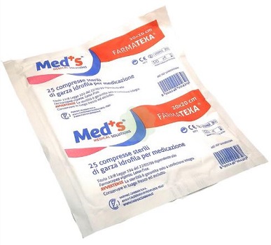 GARZA COMPRESSA IDROFILA MEDS FARMATEXA 12/8 20X20CM 25 PEZZI - dottorbianchi.it
