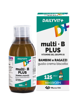 DAILYVIT+ MULTI B PLUS VITAMINE DEL GRUPPO B PER BAMBINI E RAGAZZI GUSTO CREMA BISCOTTO 125 ML - dottorbianchi.it