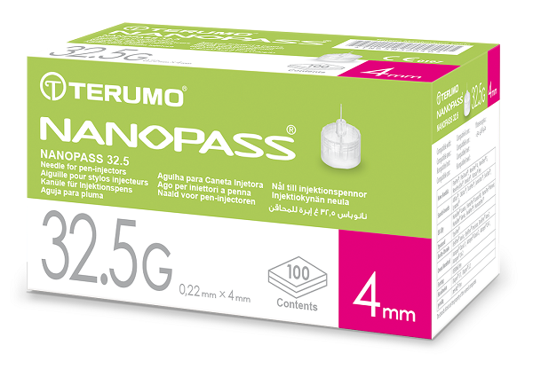 AGO PER PENNA DA INSULINA NANOPASS 32,5 GAUGE LUNGHEZZA 4 MM 100 PEZZI - dottorbianchi.it