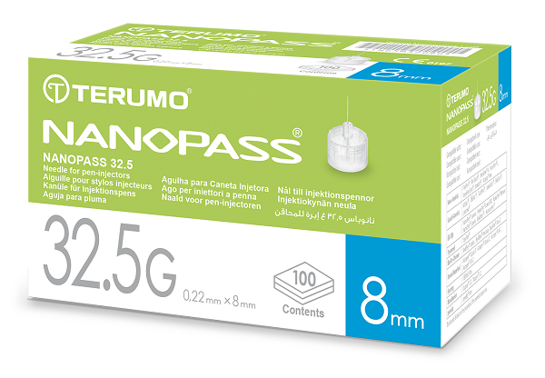 AGO PER PENNA DA INSULINA NANOPASS 32,5 GAUGE LUNGHEZZA 8 MM 100 PEZZI - dottorbianchi.it