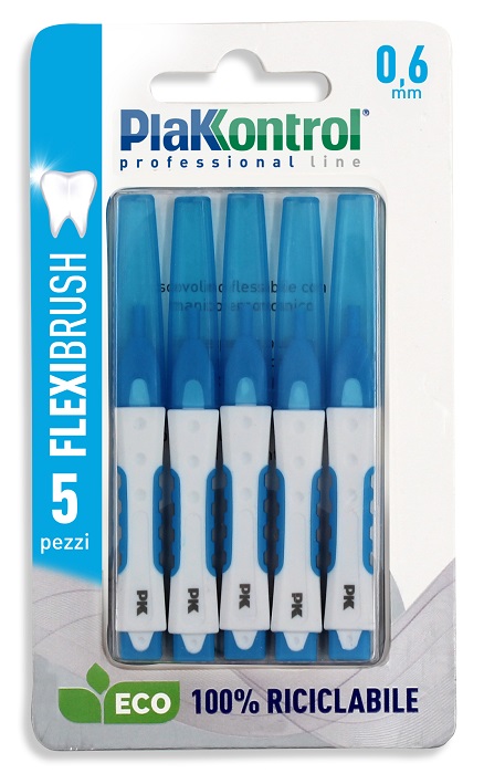 PLAKKONTROL SCOVOLINO INTERDENTALE FLEXI BRUSH06 BLISTER 5 PEZZI - dottorbianchi.it