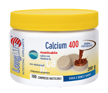 LONGLIFE CALCIUM CACAO 100 COMPRESSE 400 MG - dottorbianchi.it