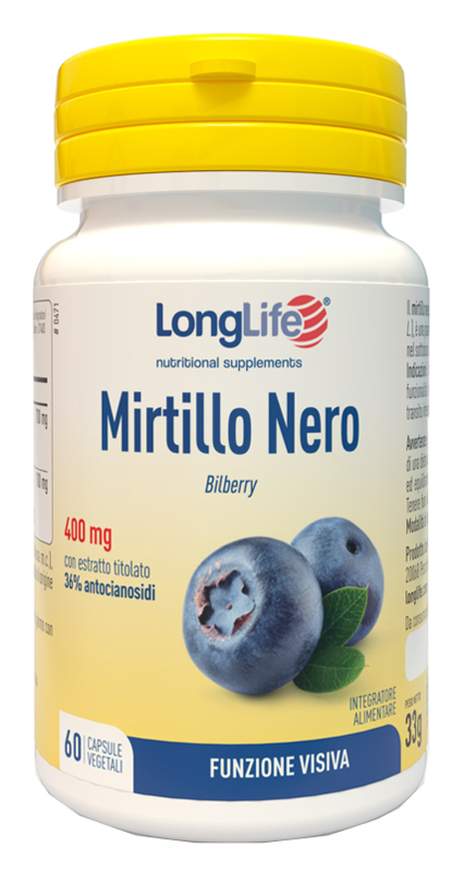 LONGLIFE MIRTILLO NERO 60 CAPSULE VEGETALI - dottorbianchi.it