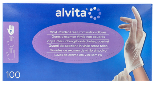 GUANTI DA ISPEZIONE ALVITA IN VINILE SENZA TALCO S 100 PEZZI - dottorbianchi.it