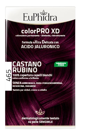 EUPHIDRA COLORPRO XD 465 CAST RUBINO GEL COLORANTE CAPELLI IN FLACONE + ATTIVANTE + BALSAMO + GUANTI - dottorbianchi.it