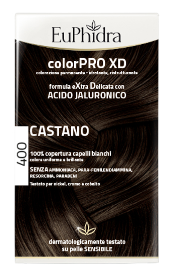 EUPHIDRA COLORPRO XD 400 CASTANO GEL COLORANTE CAPELLI IN FLACONE + ATTIVANTE + BALSAMO + GUANTI - dottorbianchi.it