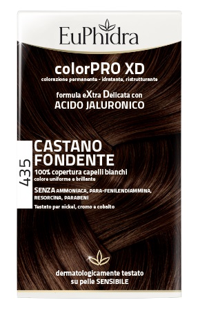 EUPHIDRA COLORPRO XD 435 CASTANO FONDENTE GEL COLORANTE CAPELLI IN FLACONE + ATTIVANTE + BALSAMO + GUANTI - dottorbianchi.it