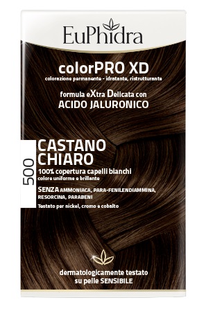 EUPHIDRA COLORPRO XD 500 CAST CHIARO GEL COLORANTE CAPELLI IN FLACONE + ATTIVANTE + BALSAMO + GUANTI - dottorbianchi.it