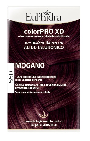 EUPHIDRA COLORPRO XD 550 MOGANO GEL COLORANTE CAPELLI IN FLACONE + ATTIVANTE + BALSAMO + GUANTI - dottorbianchi.it
