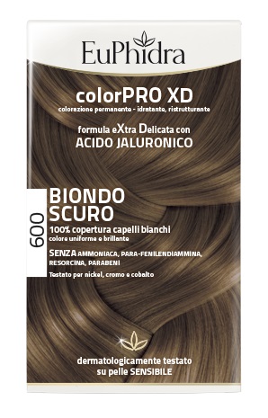 EUPHIDRA COLORPRO XD 600 BIONDO SCURO GEL COLORANTE CAPELLI IN FLACONE + ATTIVANTE + BALSAMO + GUANTI - dottorbianchi.it