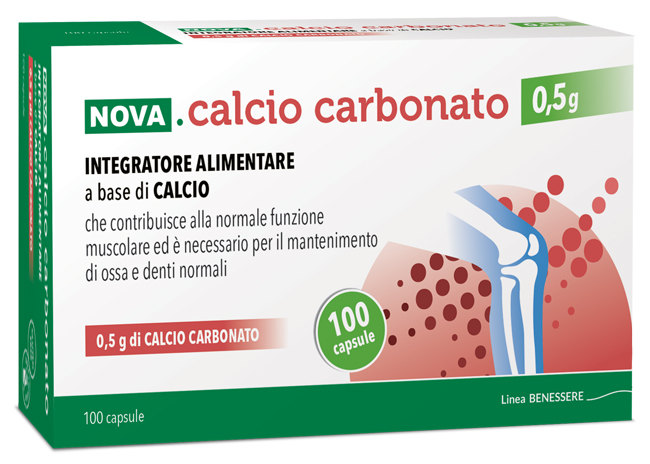NOVA CALCIO CARBONATO 0,5 G 100 CAPSULE - dottorbianchi.it