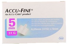 AGO PER PENNA DA INSULINA ACCU-FINE PEN NEEDLE ACCU-CHEK GAUGE 31 X 5MM 100 PEZZI - dottorbianchi.it