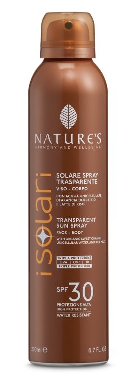 NATURE'S I SOLARI SPRAY TRASPARENTE SPF30 200 ML - dottorbianchi.it