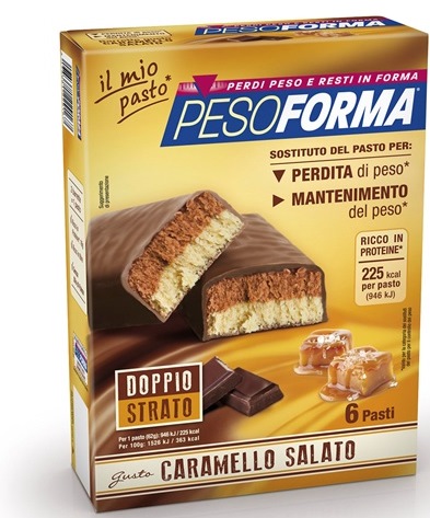 PESOFORMA BARRETTA AL CARAMELLO SALATO 12 PEZZI DA 31 G - dottorbianchi.it