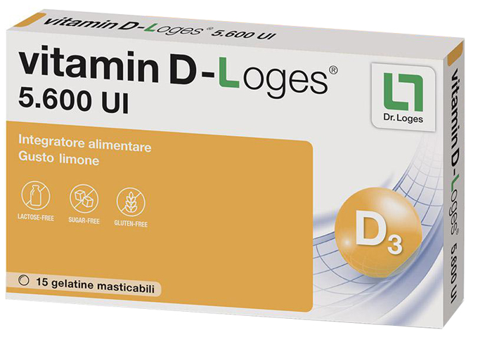 VITAMIN D-LOGES 15 GELATINE MASTICABILI GUSTO LIMONE - dottorbianchi.it