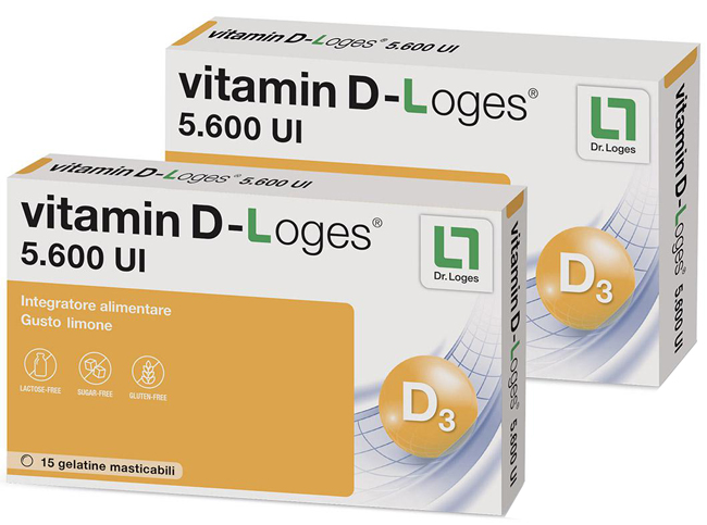 VITAMIN D-LOGES 30 GELATINE MASTICABILI GUSTO LIMONE 42 G - dottorbianchi.it