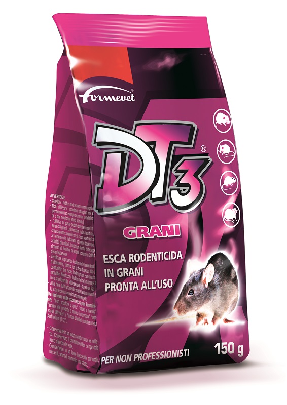 DT3 GRANI ESCA RODENTICIDA PRONTA ALL'USO BUSTA 150 G USO NON PROFESSIONALE - dottorbianchi.it