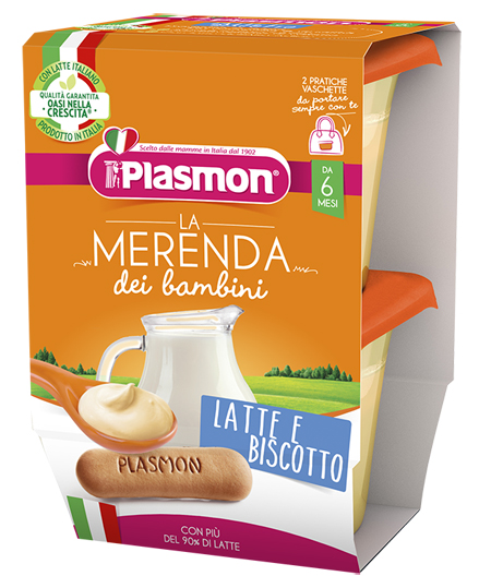 PLASMON LA MERENDA DEI BAMBINI MERENDE LATTE BISCOTTO ASETTICO 2 X 120 G - dottorbianchi.it