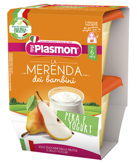 PLASMON LA MERENDA DEI BAMBINI SAPORI DI NATURA PERA YOGURT ASETTICO 2 X 120 G - dottorbianchi.it