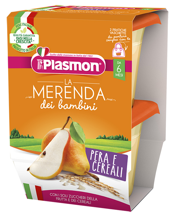 PLASMON LA MERENDA DEI BAMBINI SAPORI DI NATURA PERA CEREALI ASETTICO 2 X 120 G - dottorbianchi.it