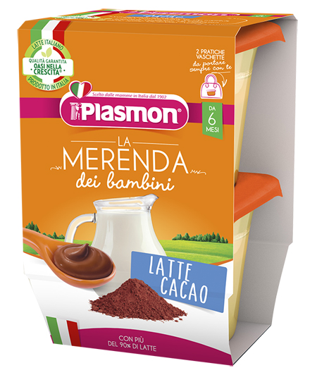 PLASMON LA MERENDA DEI BAMBINI MERENDE LATTE CACAO ASETTICO 2 X 120 G - dottorbianchi.it