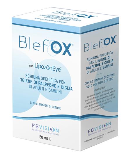 BLEFOX SCHIUMA SPECIFICA PER IGIENE PALPEBRE E CIGLIA 50 ML CON EROGATORE + 60 DISCHETTI - dottorbianchi.it