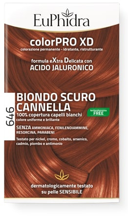 EUPHIDRA COLORPRO GEL COLORANTE CAPELLI XD 646 CANNELLA 50 ML IN FLACONE + ATTIVANTE + BALSAMO + GUANTI - dottorbianchi.it