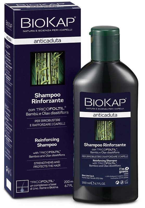 BIOKAP SHAMPOO RINFORZANTE ANTICADUTA CON TRICOFOLTIL NUOVA FORMULA 200 ML - dottorbianchi.it