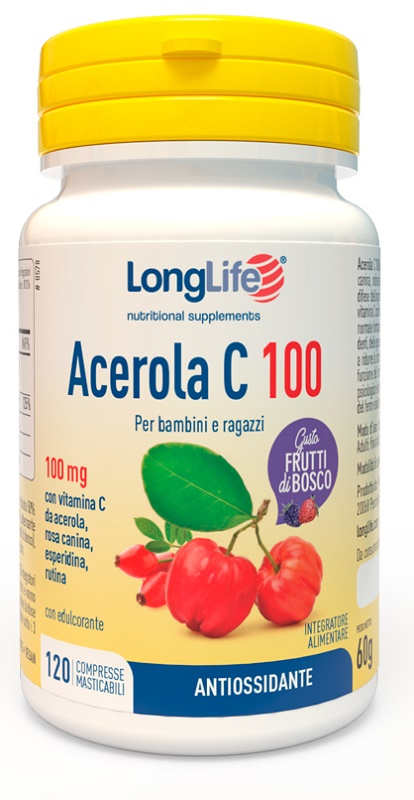 LONGLIFE ACEROLA C100 FRUTTI DI BOSCO 120 COMPRESSE - dottorbianchi.it