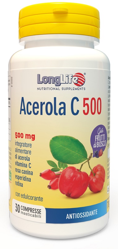 LONGLIFE ACEROLA C500 FRUTTI DI BOSCO 30 COMPRESSE - dottorbianchi.it