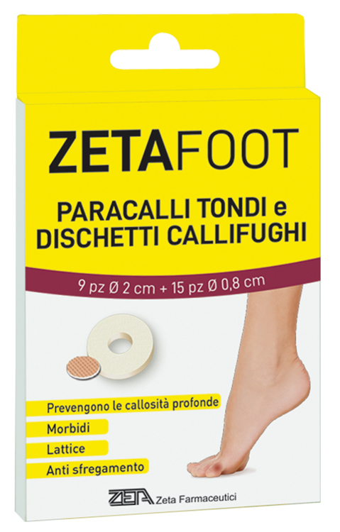 ZETAFOOT PARACALLO TONDO 9 PEZZI + DISCHETTO CALLIFUGO 15 PEZZI - dottorbianchi.it