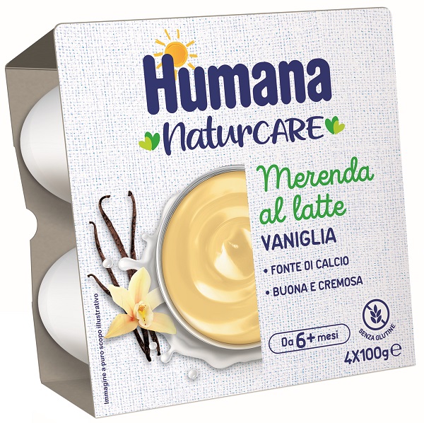 HUMANA MERENDA VANIGLIA 4 VASETTI DA 100 G - dottorbianchi.it