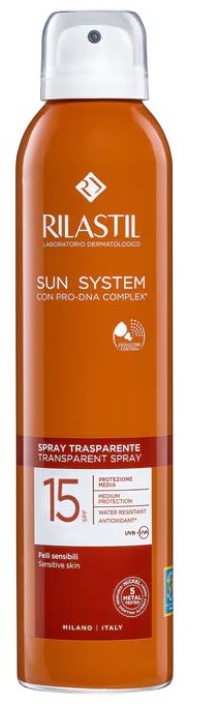 RILASTIL SUN SYSTEM TRANSPARENT SPRAY SPF15 200 ML - dottorbianchi.it