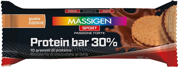 MASSIGEN SPORT PROTEIN BARRETTA 30% COOKIES 50 G - dottorbianchi.it