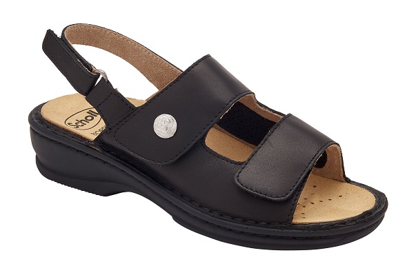 CALZATURA ORTOPEDICA EMILIA ELASTIC SANDAL LEATHER TRIS W BLACK 36 - dottorbianchi.it